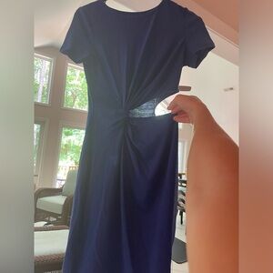 Blue dress with open side